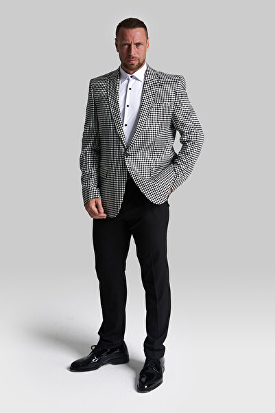 GustmanModa Kazayağı Ceket Siyah Pantalon Takım