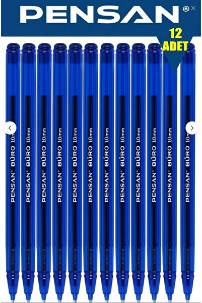 DERKADESİGN Tükenmez Kalem 1.0 mm Mavi – 12’li Adet - (Büro Serisi)
