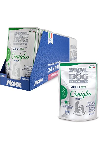 Monge Special Dog Excellence by | Mini Adult Dog Wet Food with Rabbit Chunkie...