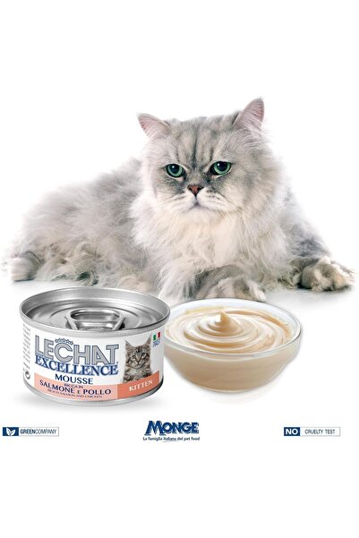 Monge Lechat Excellence by | Kitten Wet Food | with Tasty Salmon & Chicken Mousse | Growth Support |