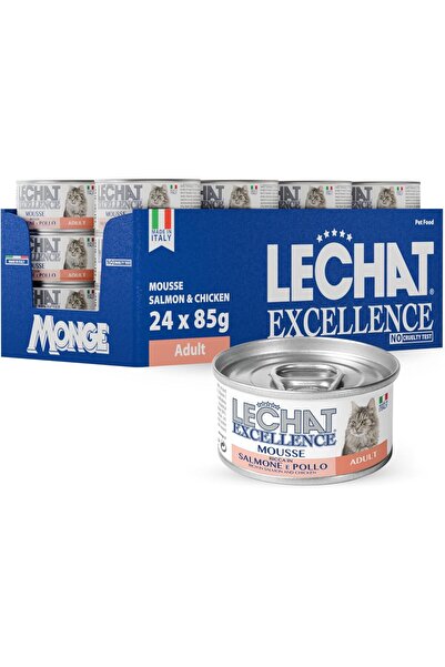 LECHAT إكسيلنس باي مونج | طعام رطب للقطط غني بالسلمون والدجاج | مكمل غذائي فا...