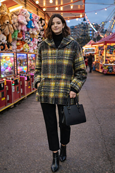 TUSSE Women's Elegant Plaid Pattern Lumberjack Felt Warm Plus Size Ethnic Jac...