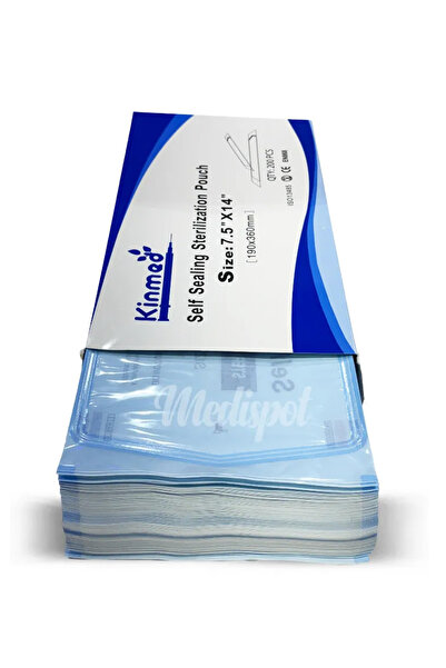 Kinmed Self Sealing Sterilization Pouch Box/200 Size: 7.5 x 14