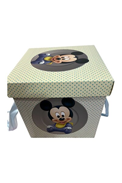 Botez Cutie pentru transport trusou Mickey Mouse blue , 29x29x29 cm