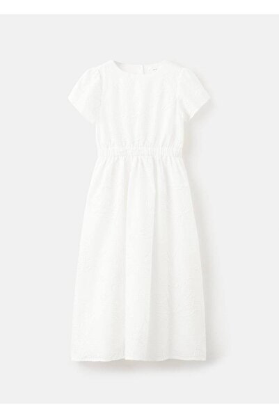 MANGO Kids İşlemeli midi boy elbise