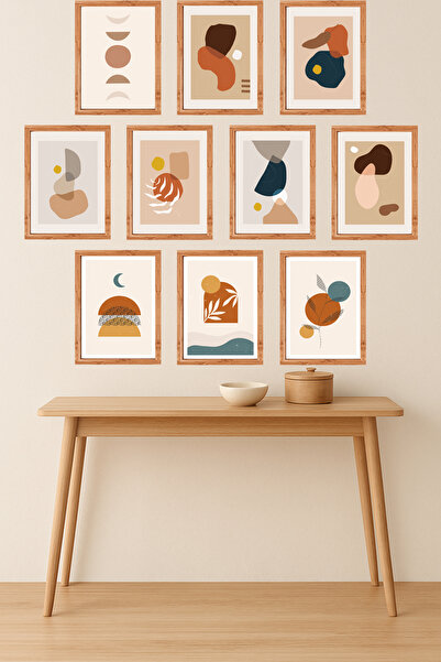 UNT 10-Piece Modern Bohemian Wall Painting Set with Frame Look – 15X20 cm Mdf Uv Printing