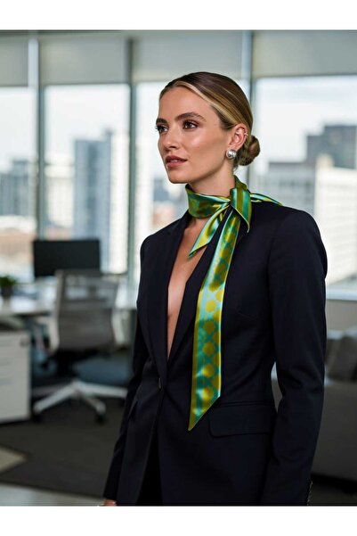 Veille Women's Neon Timeless Geometric Patterned Scarf – Complementary Accessory – Ideal as a Gift