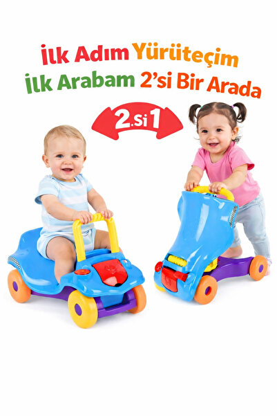 TOHA 2' si 1 Arada Yürüme Yardımcısı İlk Adım Yürüteci ve Bingit İlk Arabam 9...