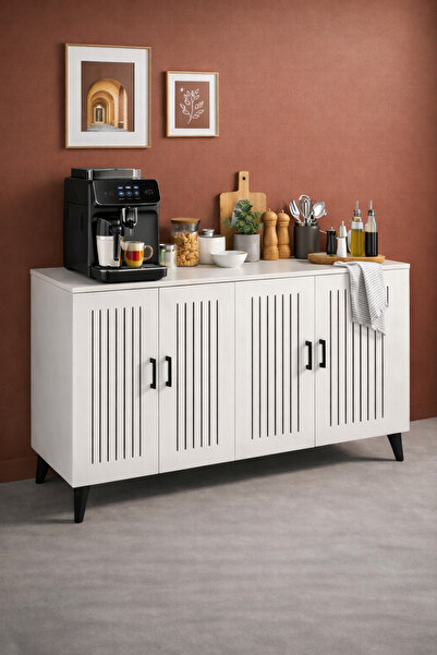 bangu Kahve Köşesi Dolabı ( 120 cm ) Çok Amaçlı Dolap ( Derinlik 47 cm ) Rafl...