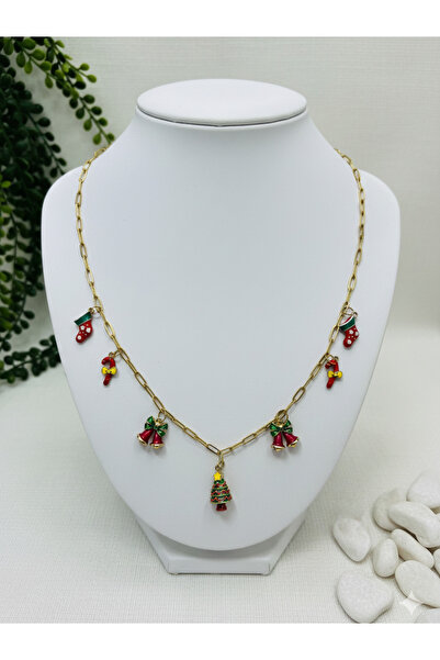 Betüştakıevi New Year Themed Figured Necklace -Gold