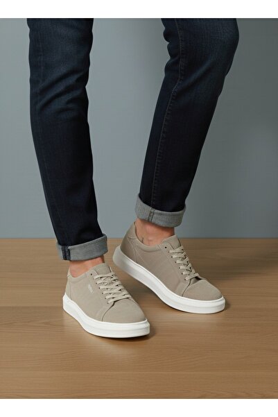 rocassi ΑΝΔΡΙΚΑ Γνήσιο Δέρμα Σουέτ Αθλητικά Παπούτσια ΚΡΕΜΑΣΤΑ