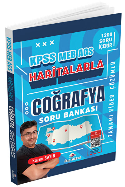 Dizgi Kitap KPSS MEB-AGS Haritalarla Coğrafya Soru Bankası Çözümlü - Kazım Sayın