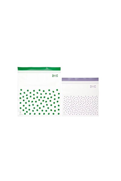 Dalip Baby Set of 50 Reusable Bags, 25 pieces 24x26.5cm 2.5L and 25 pieces 20.5x20.5cm 1.2L, Green-Purple