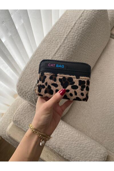 ÇANTA Cat Bag Women's Leopard Wallet