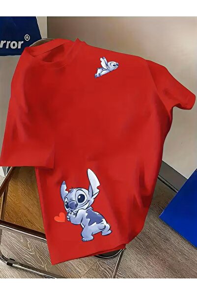 oneagılyazı Stitch Printed T-Shirt Stylishly Designed