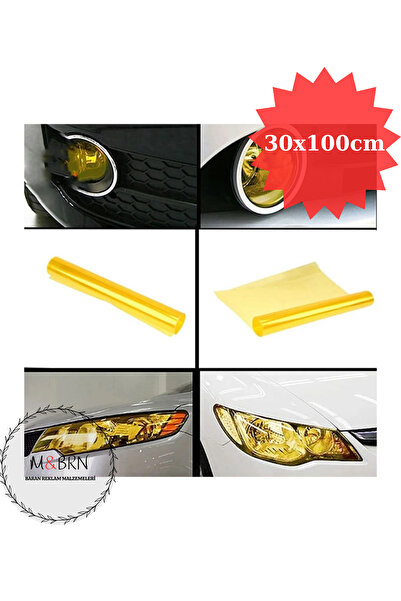 m&brn baran reklam malzemeleri sarı far filmi folyosu kendinden yapışkanlı 30x100 cm