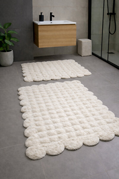 ALgorand Home Buble Modern Decorative Non-Slip Base Daisy Shaped Decorative Bathroom Toilet Seat Set 80X120-60X80 cm