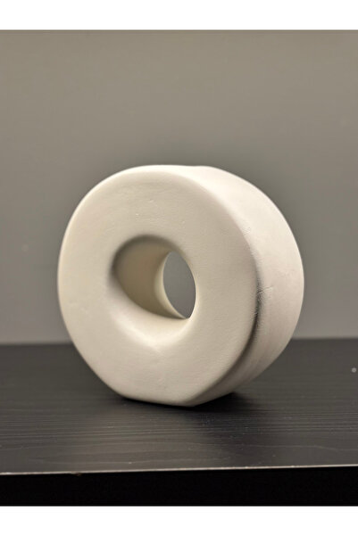 Nun Studio مزهرية ديكور هندسية حديثة بلون غير لامع (فردية - شكل دائري)