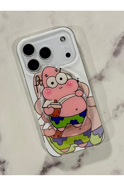 HYPERSOFT Iphone 16 Pro (6.3 inç) Uyumlu Stant Olabilen Popsocketli Desenli S...