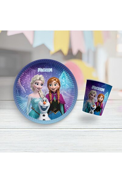 MFM Frozen Elsa Themed Plate and Cup Set for 8 People