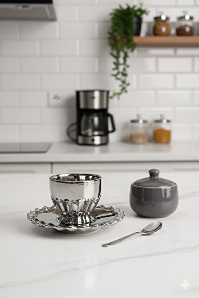 Fiyakalı Ürünler Atölyesi Aura CAM Kahve Fincan Seti 6 Kişilik 12 Parça Türk ...