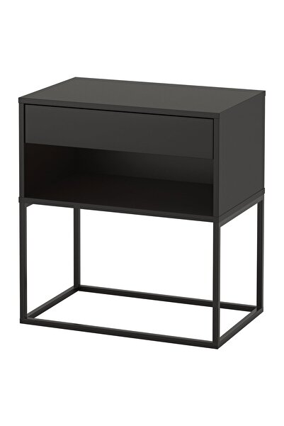 AZOZ MERCHLY Bedside table, black, 60 x 39 cm