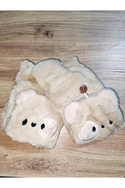 FuryaTedarik Ayıcık Figürlü Çocuk Peluş Eldiven - Yumuşak Dokulu Kışlık Eldiven