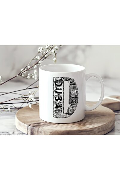 Beramussa Dubai Capital Letter City Concept Design Mug Cup - Travel Themed Gift
