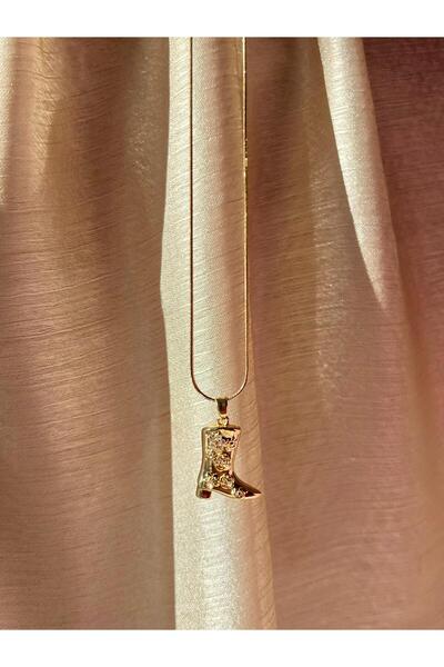D&Z ACCESSORİES Women's Gold Color Embroidered Cowboy Boot Figured Necklace -...