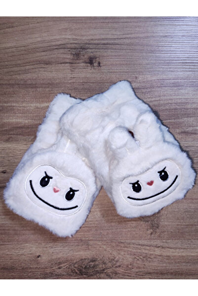 FuryaTedarik Labubu Figürlü Çocuk Peluş Eldiven - Yumuşak Dokulu Kışlık Eldiv...