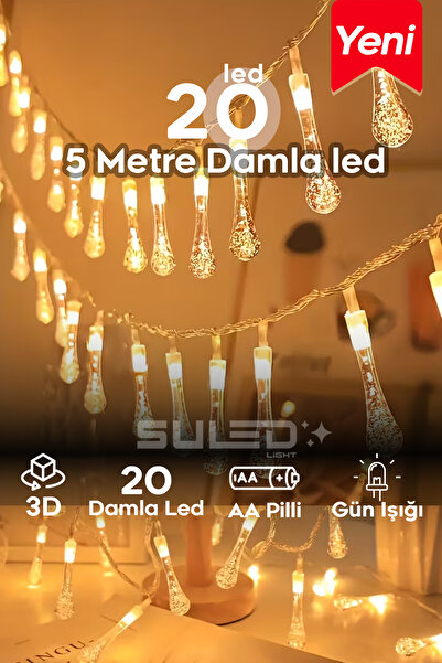 SULED 5 Metre 20 Led Işık 220V Fişli Gün Işığı Dekoratif Ortam Süsleme Işığı ...