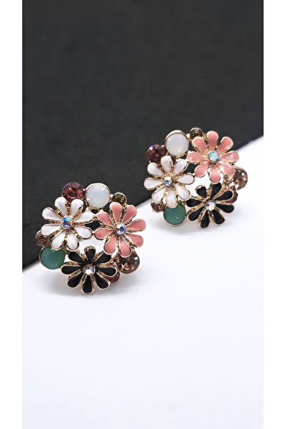 Serenity Satin Enamel Figure Steel Plated Earrings