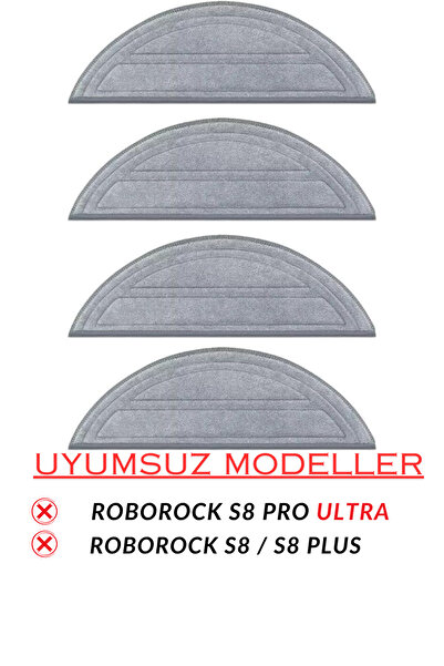 RotRever Roborock S8 Pro (Not Ultra) Compatible 4 Pcs Microfiber Mop Cloth Replacement Set