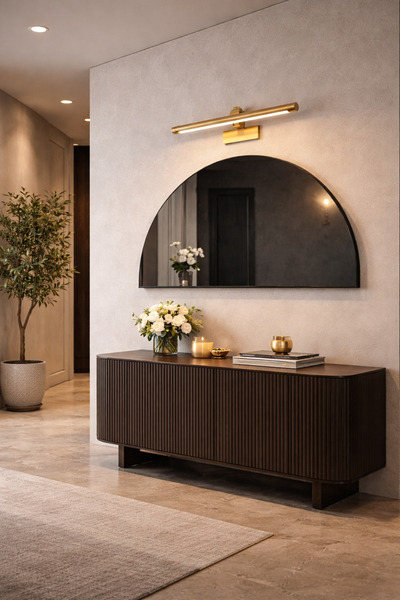 Viesteknoloji Modern tablo üstü pilli flüt aplik Gold kasa beyaz ışık ayna üs...