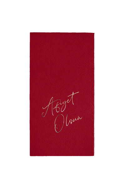 Story مناديل ورقية ملونة باللون العنابي مقاس 40×40 سم بنقشة الورد وعبارة 'أتم...