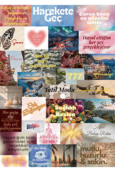 Hazır Etiketler Vision Board Sticker 30 Adet