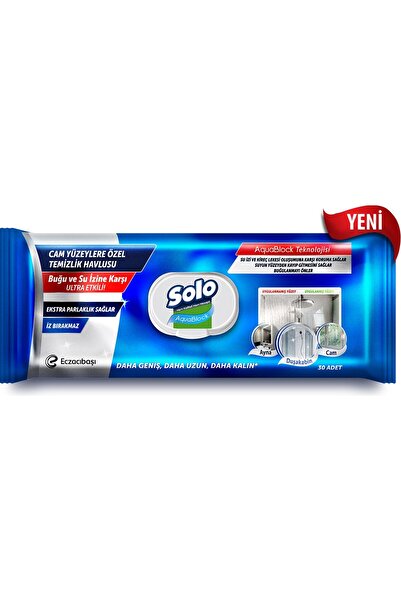 Solo Aquablock Cam Yüzeylere Özel Temizlik Havlusu 30 Yaprak