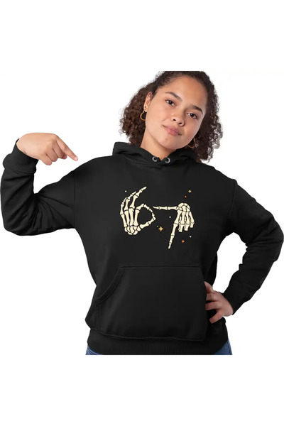 OEM Women's Hoodie Six Seven Skeleton Hands 67 Meme