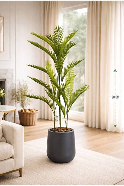 CENTRHOME Artificial areca tree with three branches, 120 cm long