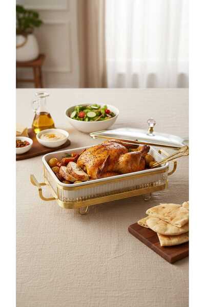 Generic Buffet warmer, rectangular serving dish, 15 cm, with a unique and elegant design.