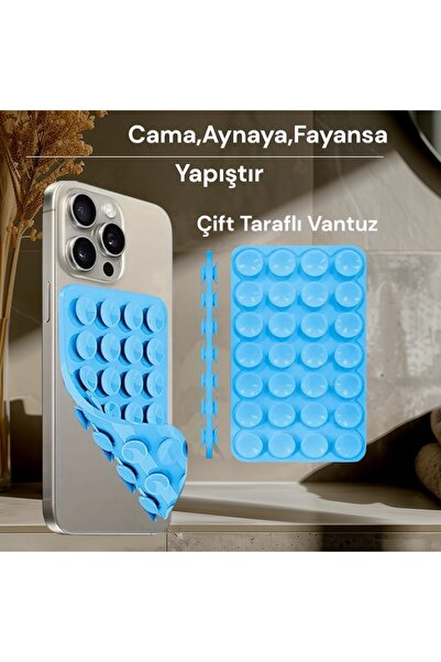 Case collection Slikon Çift Taraflı Vantuz Telefon Tutucu Vakum,Cama Yapışan ...