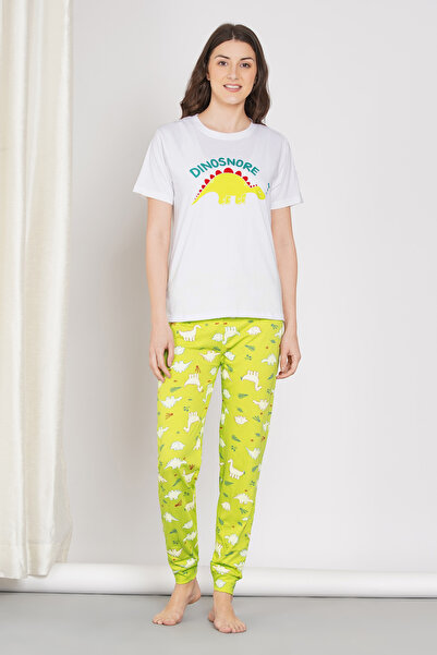 LAUREN SMITH Women's Pajama Set Short Sleeve Top with pants 2 Piece Sleepwear...