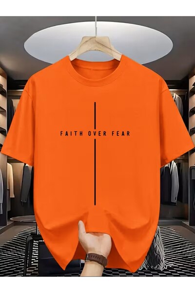 oneagılyazı Faith over Fear Graphic Tee for Men