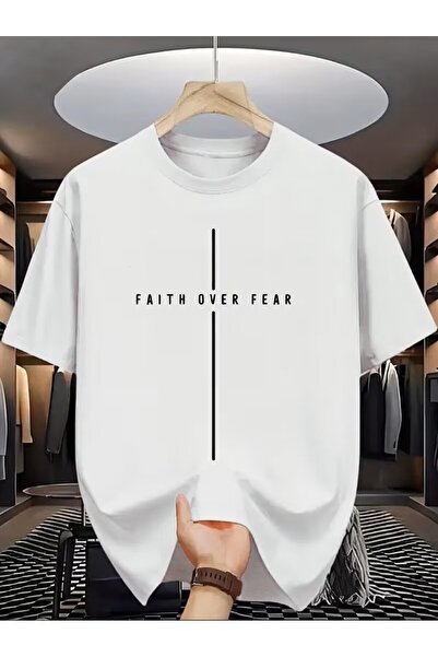 oneagılyazı Faith over Fear Graphic Tee for Men