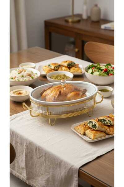 Generic Buffet warmer, oval serving dish, 16 cm, with a unique and elegant design.