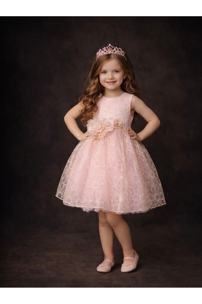Laurella royal dream kız çocuk çiçek dantel detaylı abiye