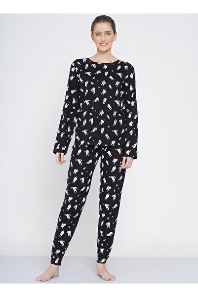 LAUREN SMITH Women's Pajama Set Long Sleeve Top with pants 2 Piece Sleepwear ...