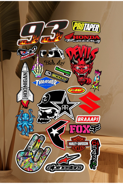Limitless Design motosiklet sticker seti, street style sticker, racing sticke...