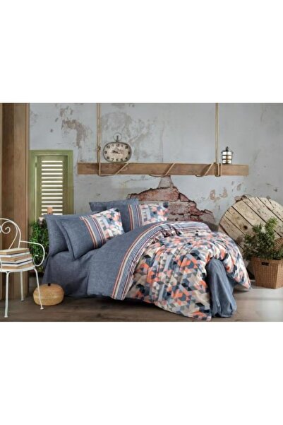 MarDyHome Kingsize Poplin Duvet Cover Arella Orange