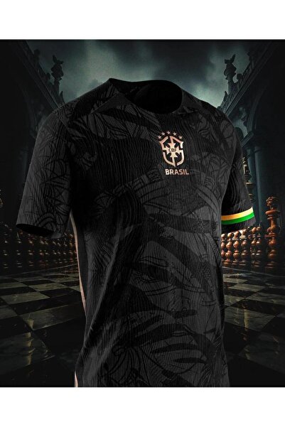 Lion Spor Brazil Special Patterned Black Jersey Women's T-Shirt No-Name Brz